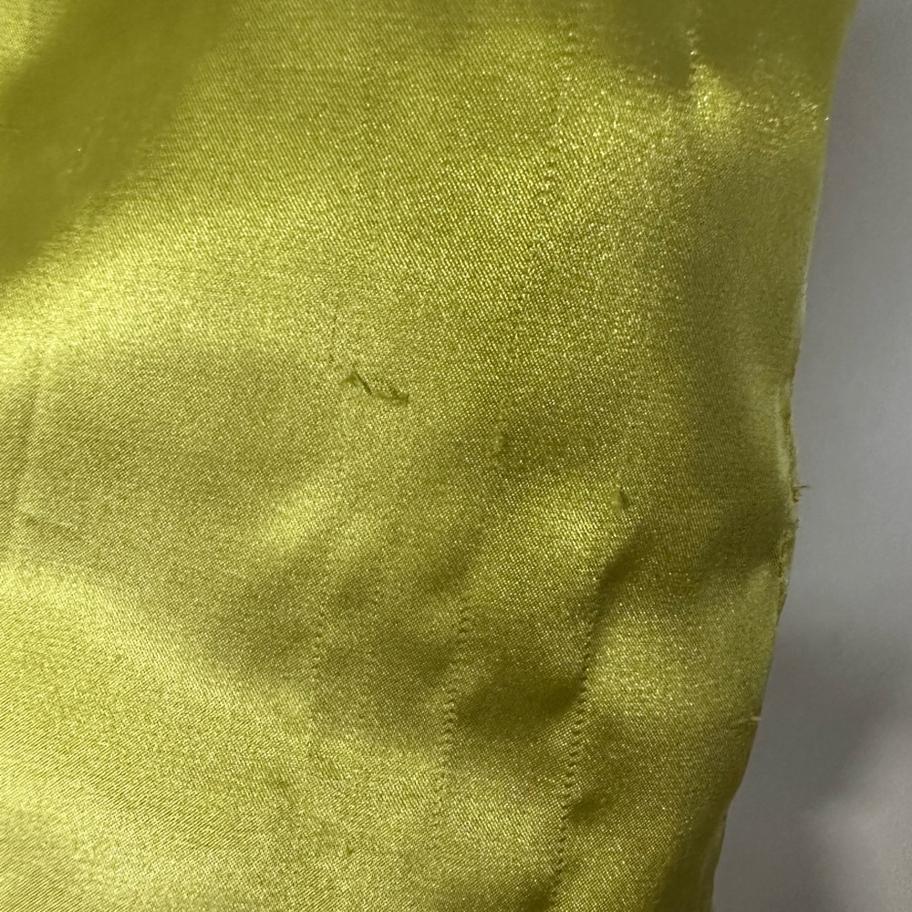 H&M Chartreuse Satin Oversized Blazer Size XL - Picture 4 of 4